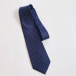 Vintage Yves Saint Laurent Silk Necktie Navy Blue & Red